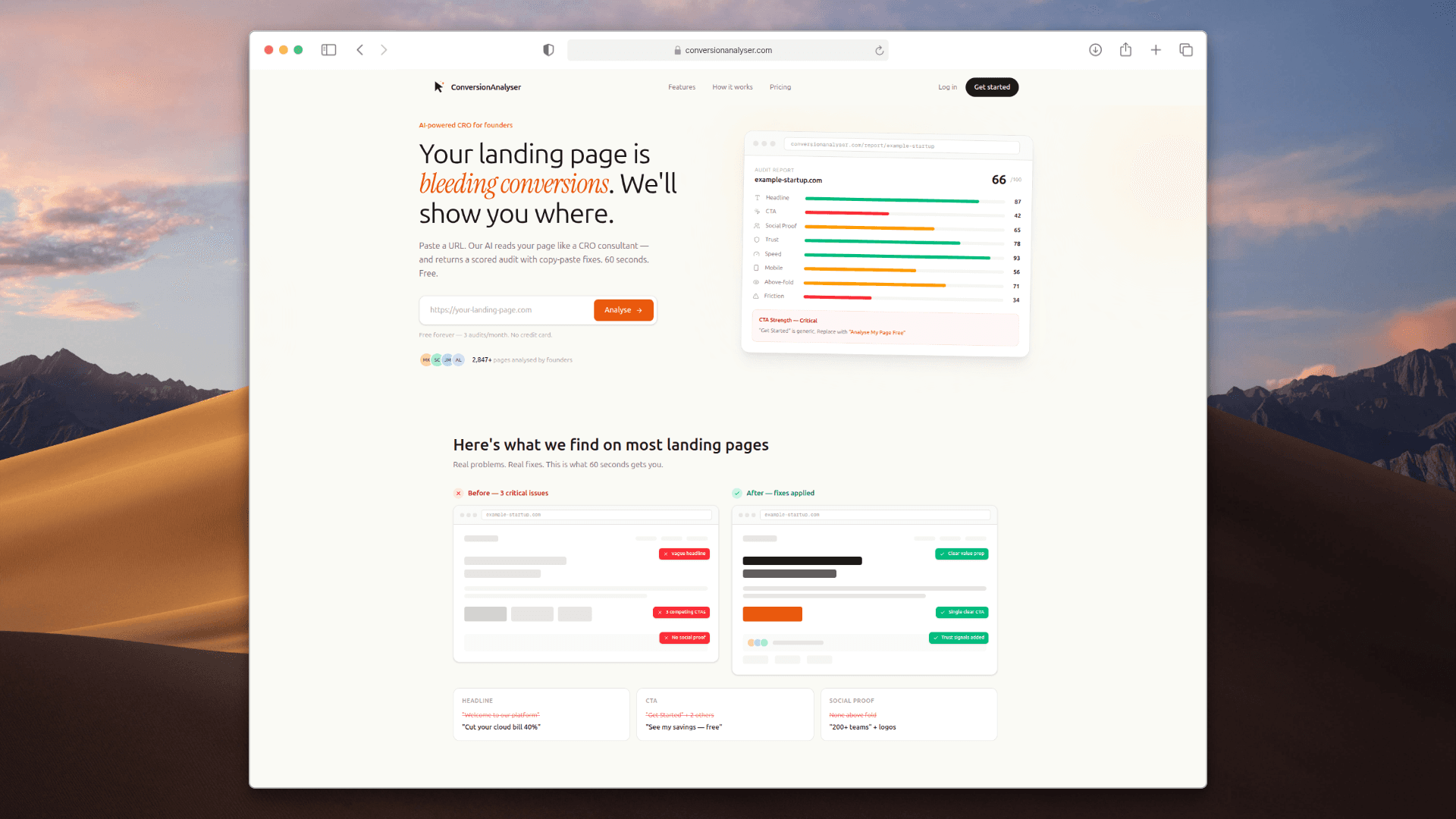 ConversionAnalyser screenshot